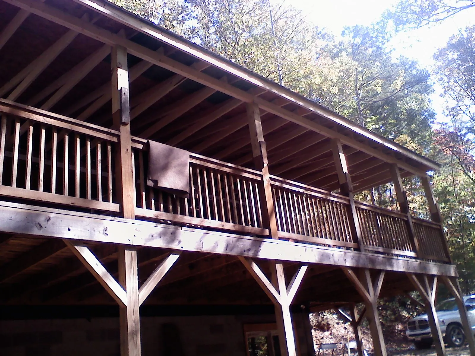 Timber framing under a new elevated porch and deck — Roof Leak Repair in Vidor by Roofing Brothers
